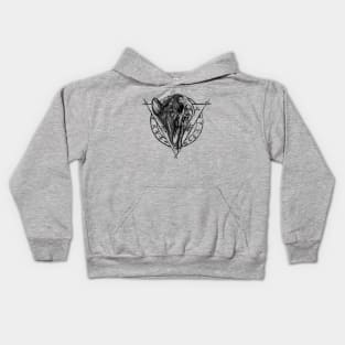 Rat Skull Black and White Kids Hoodie